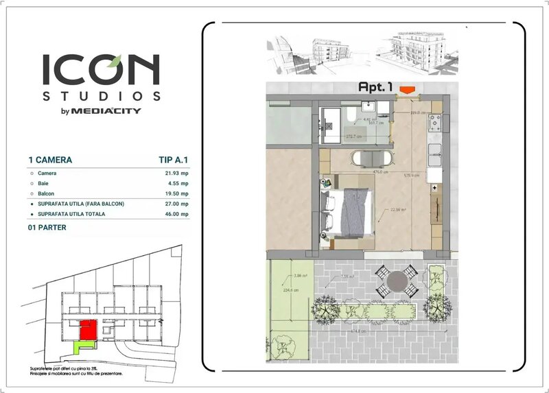 Mosilor Garsoniera, central, zona Mosilor